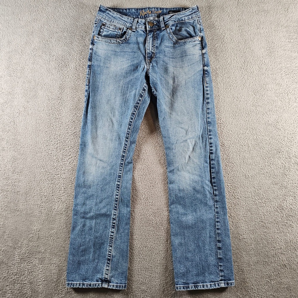 Rock 47 by Wrangler Mens‎ Slim Bootcut Jeans Medium Wash Blue 32x34